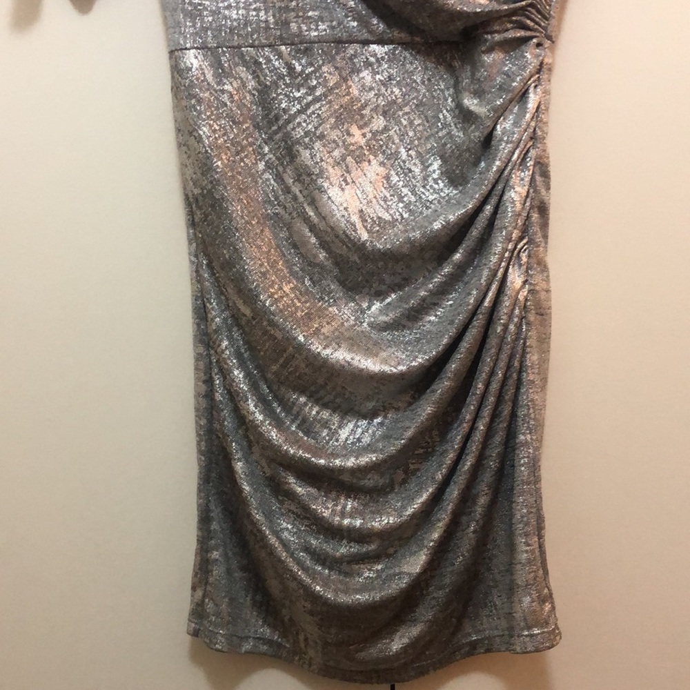 NWT $330 ALICE + OLIVIA Delora Ruched Metallic Mini Dress in size 14 ! - Picture 8 of 12